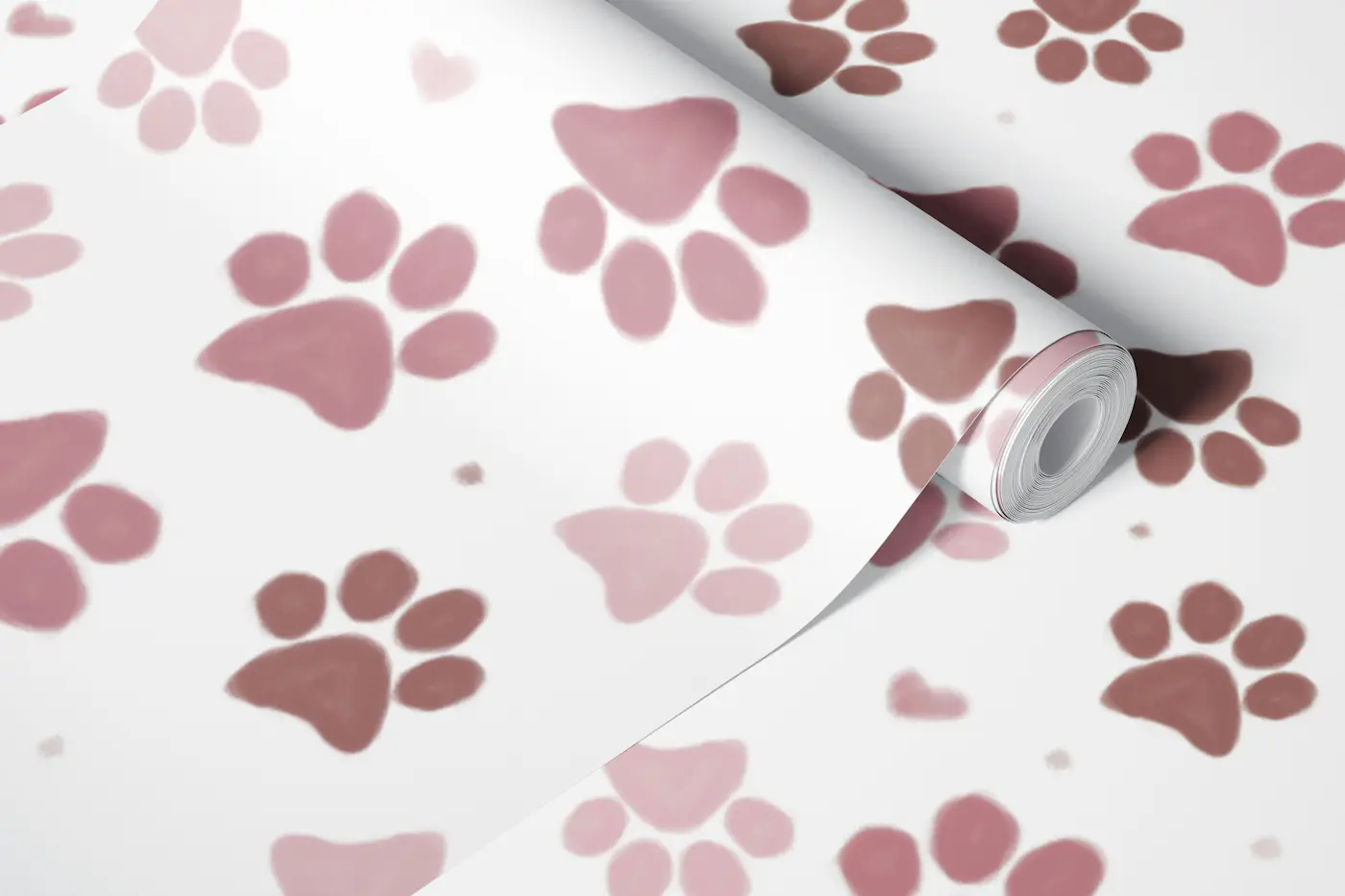Blush Dog Paws wallpaper roll