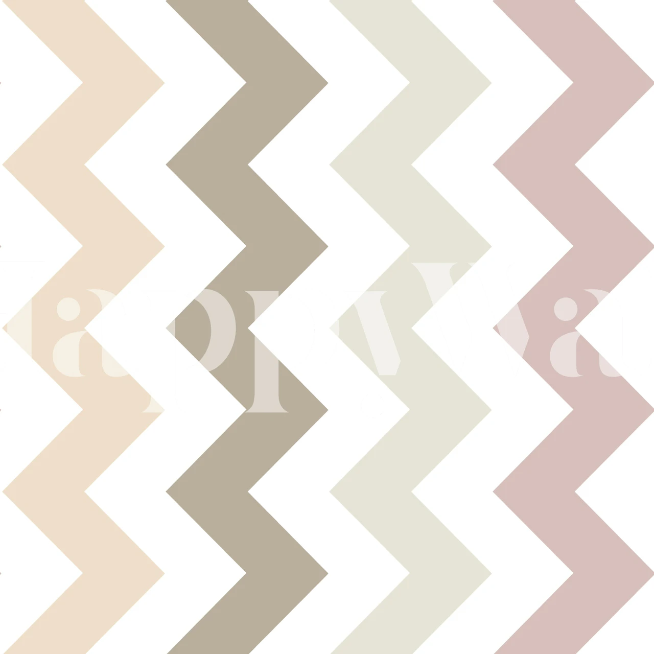 Blush and Cream Chevron tapetti huoneessa