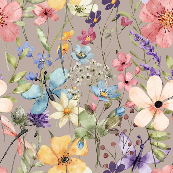 Flower Paradise dark beige
