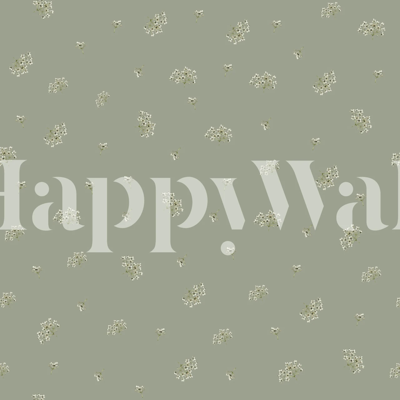 Gypsophila on khaki wallpaper displayed in a room