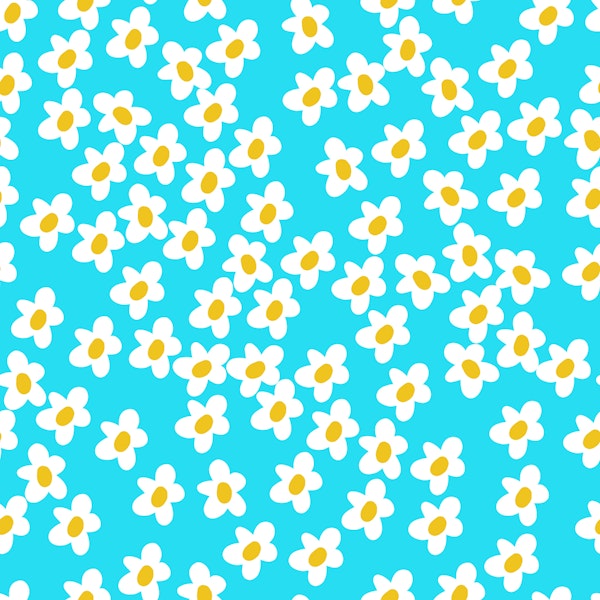 Cheerful Daisies Sky Blue