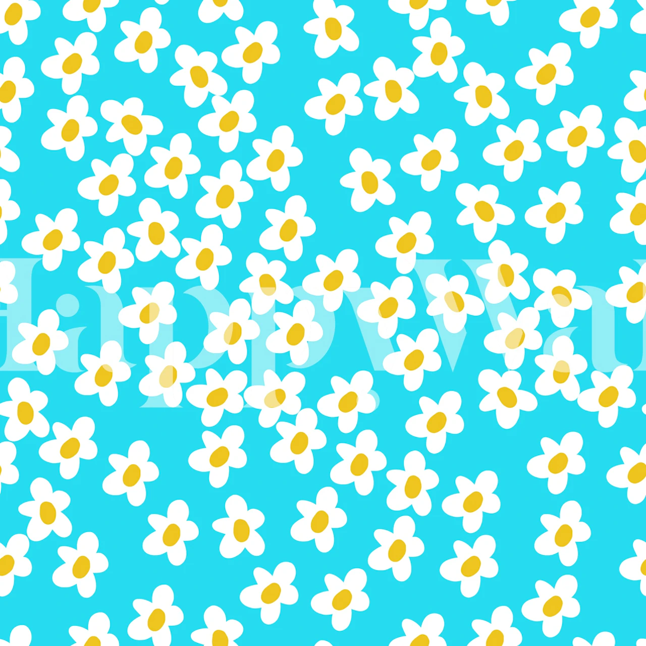 Wesoła tapeta w stokrotki w pokoju