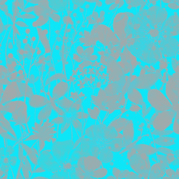 Turquoise Botanical Silhouette