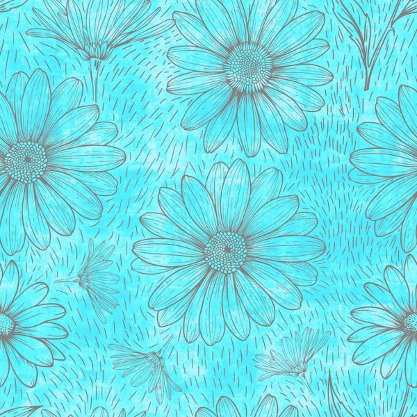 Retro Daisy Outline Floral
