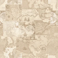 Vintage World Map Collage Sepia wallpaper