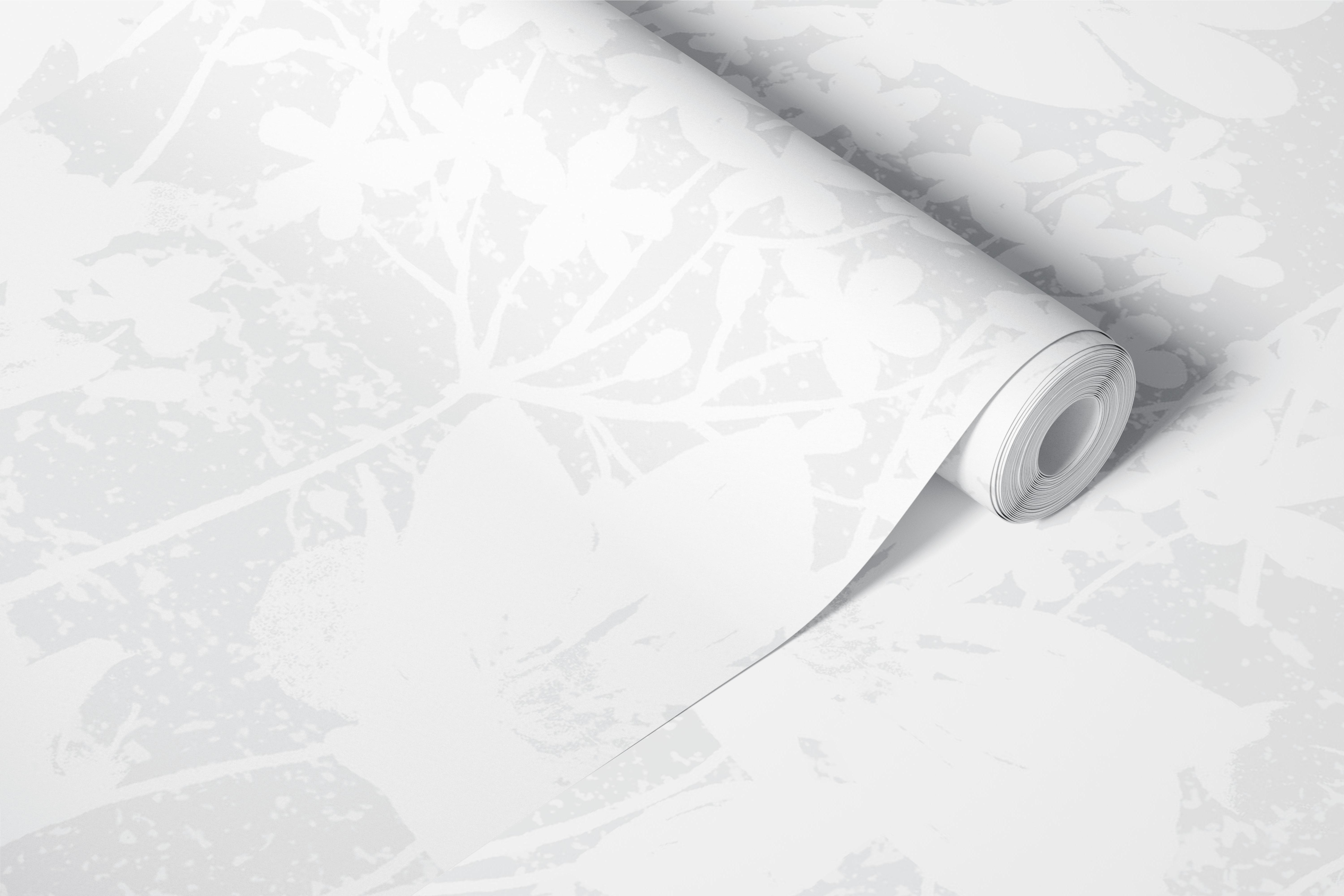 White on White Wildflower Garden wallpaper in a room
