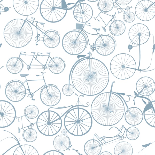 Vintage Bicycle Sketch Blue