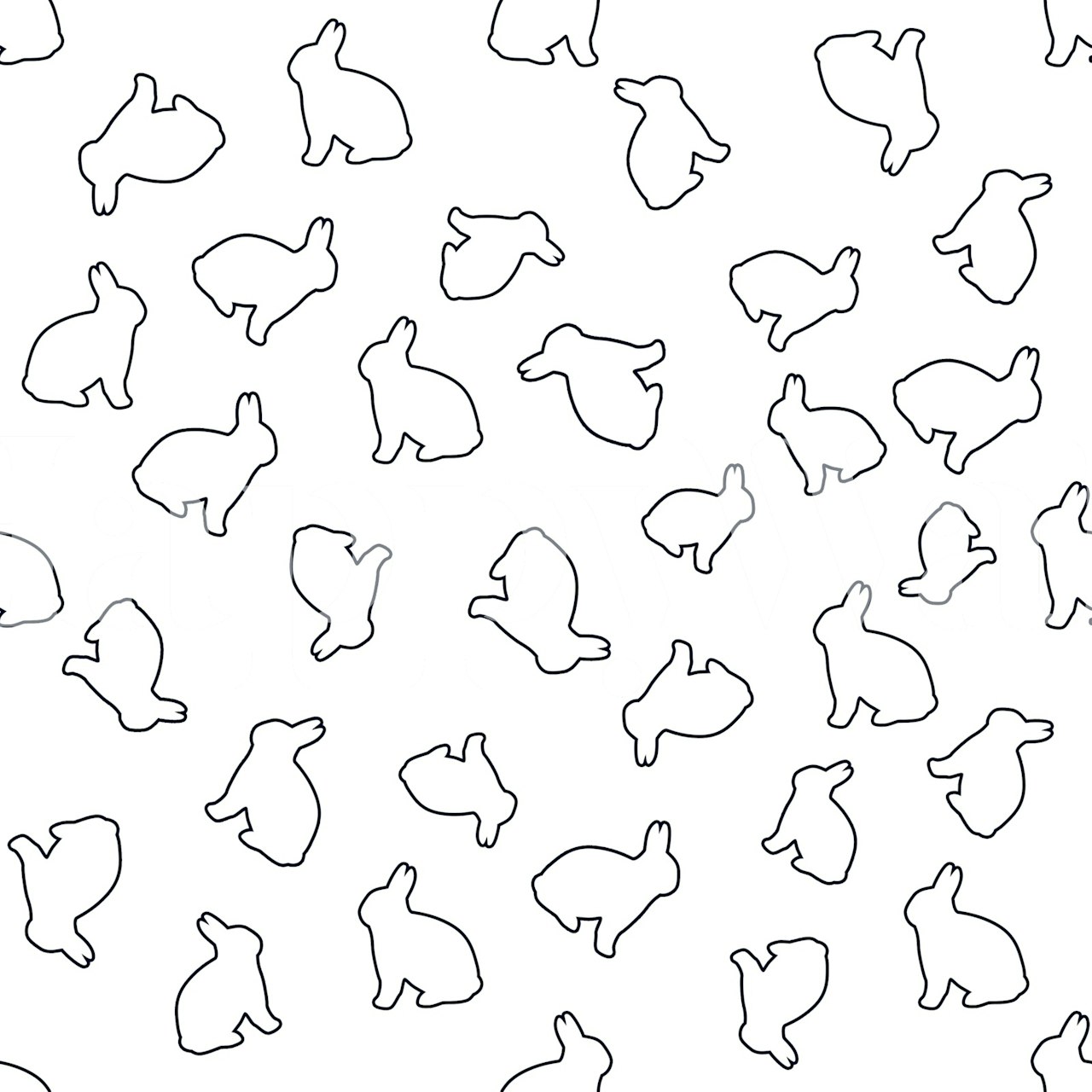 Playful rabbit silhouettes wallpaper in a room