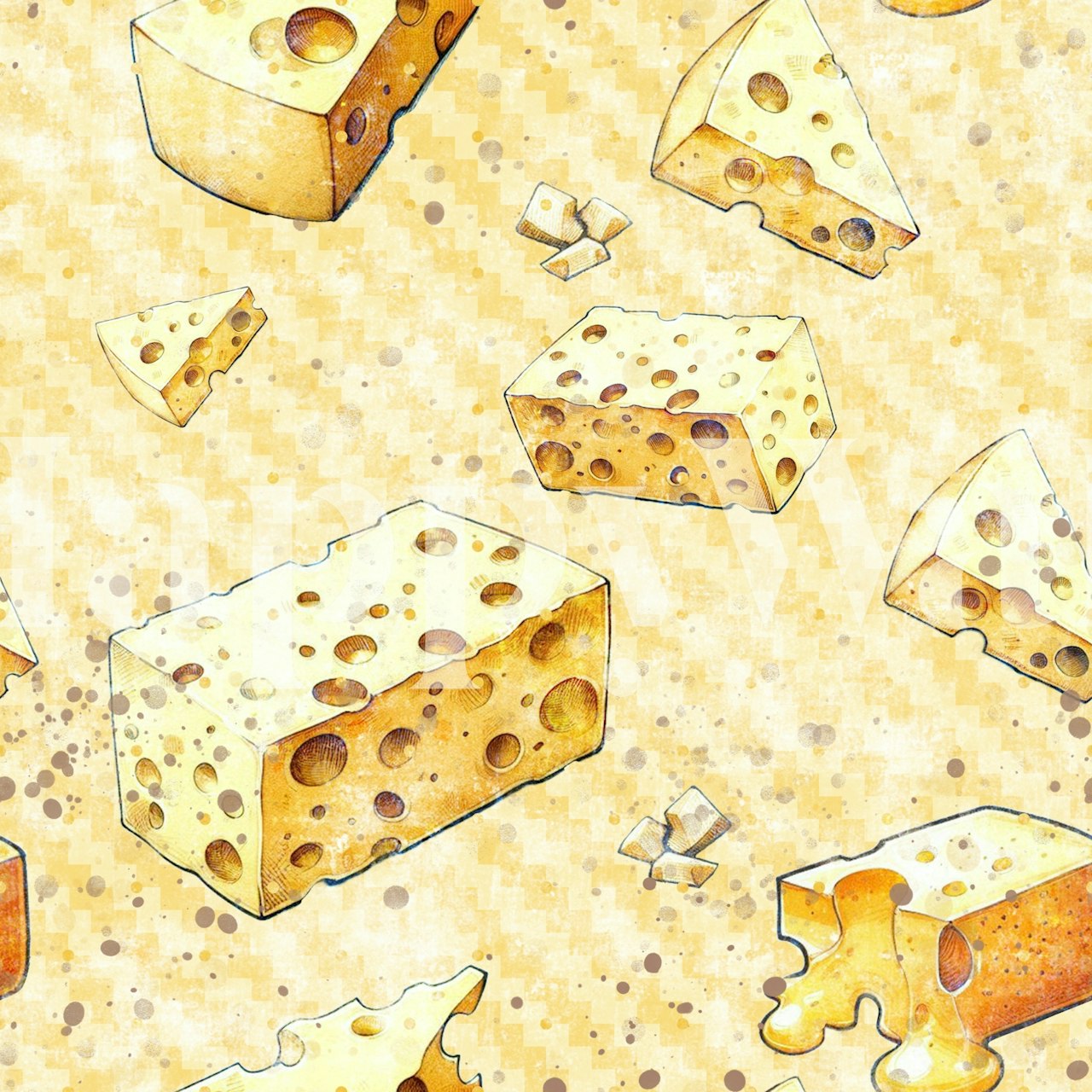 Swiss Cheese Sketch tapet i et stilrent rom