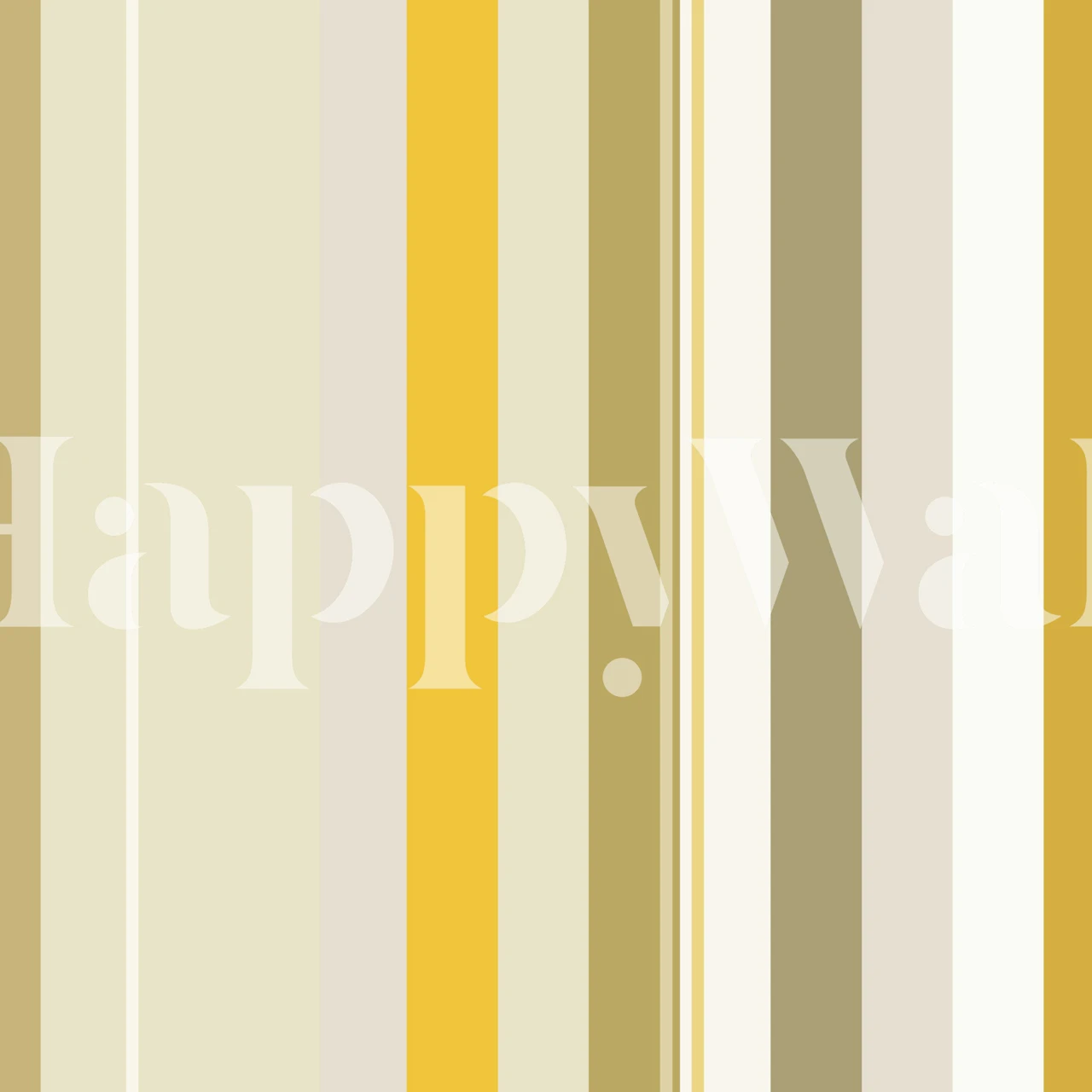 Mustard beige vertical stripes wallpaper in a room