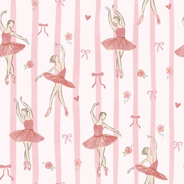 Pink Ballet Dancers and Ribbons