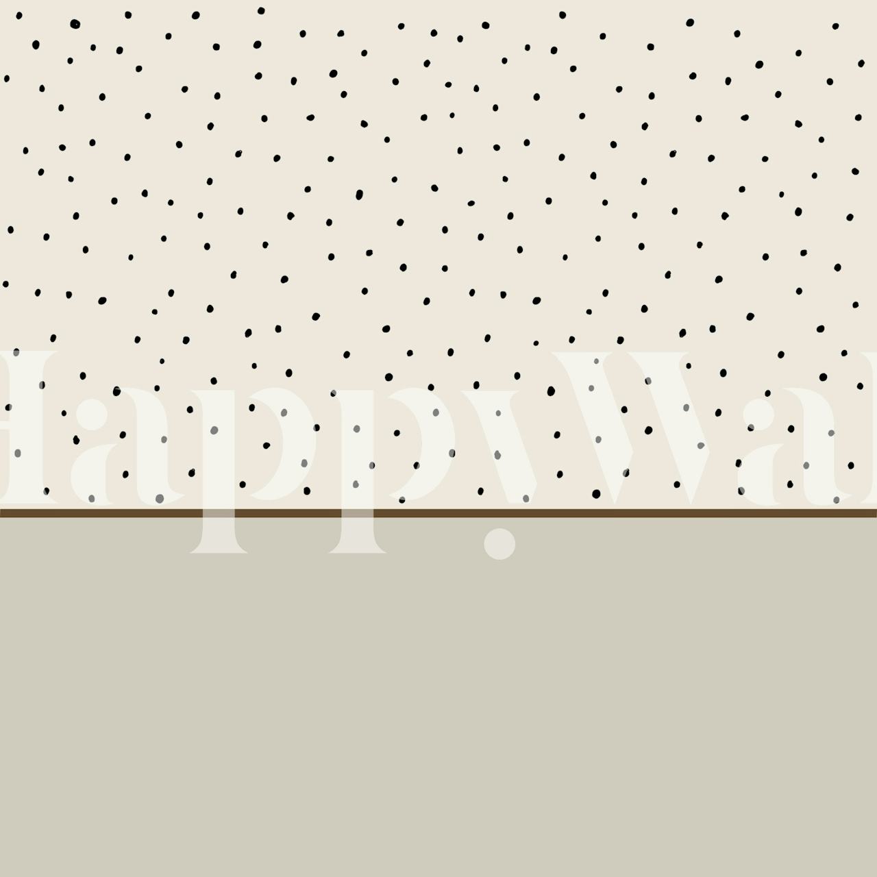Modern beige dots wallpaper in a room setting