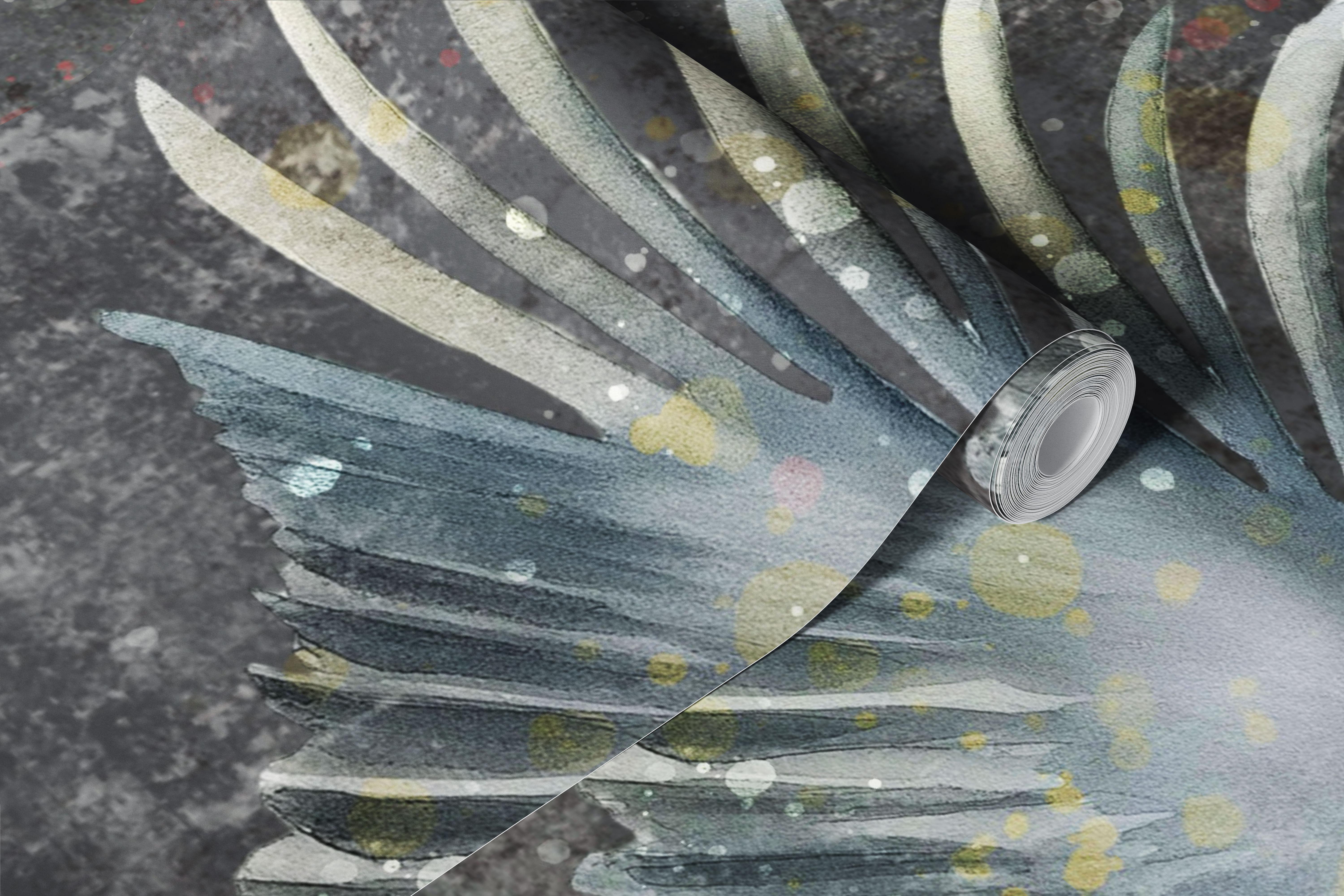 Cranes dark grey tapet i et rum