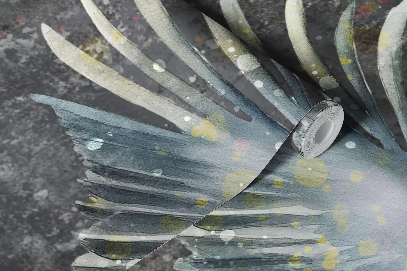 Cranes dark grey wallpaper roll