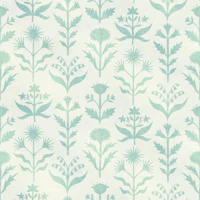paper cut floral - botanical green wallpaper