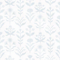 paper cut floral - light grey blue wallpaper