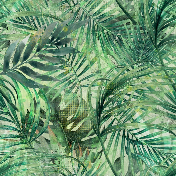 Emerald Tropical Palm Leaves