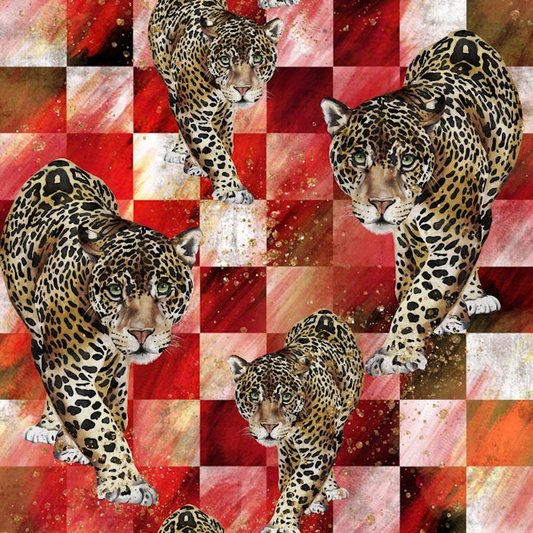 Wild Leopard Red Plaid Glam