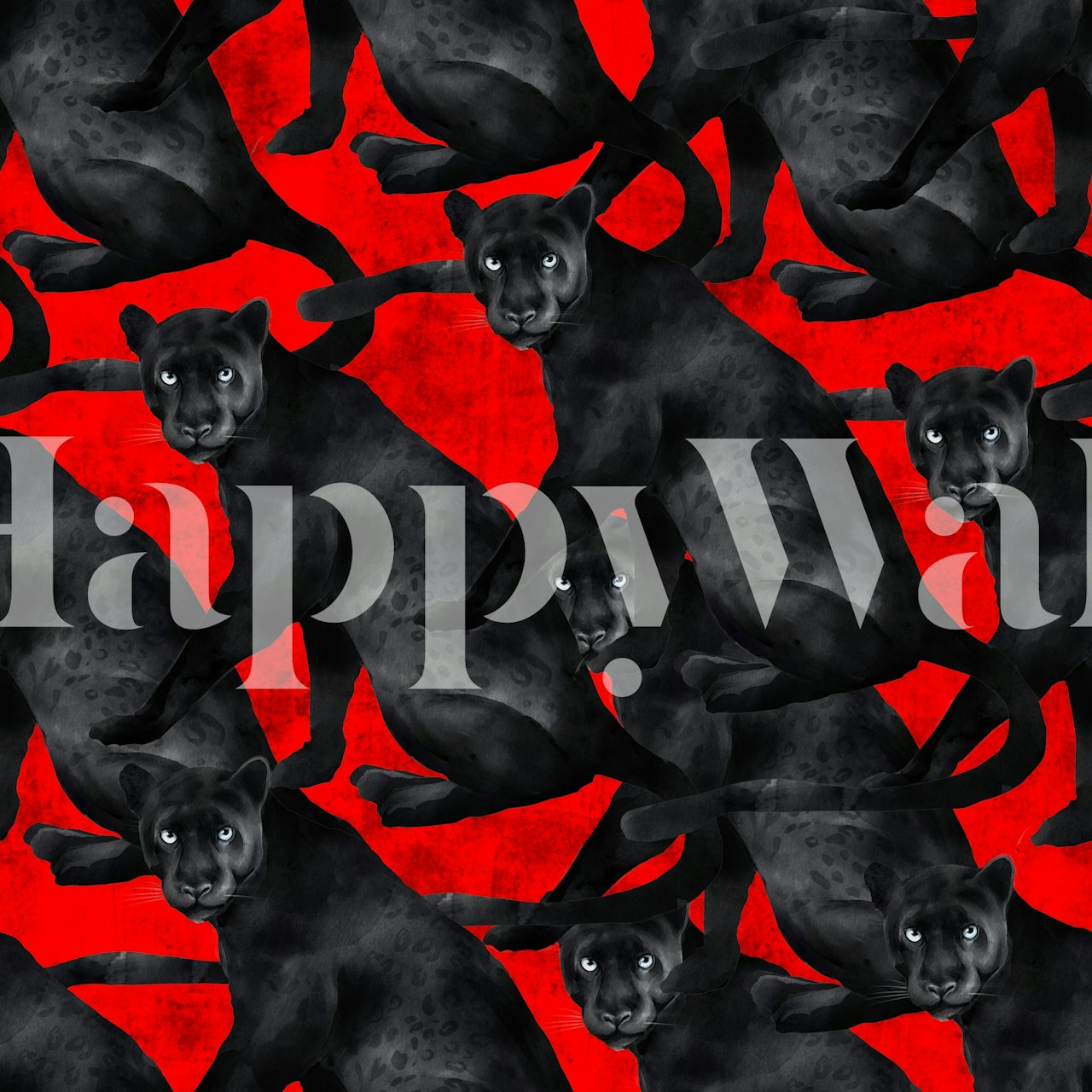 Black Panther on Red wallpaper in a room