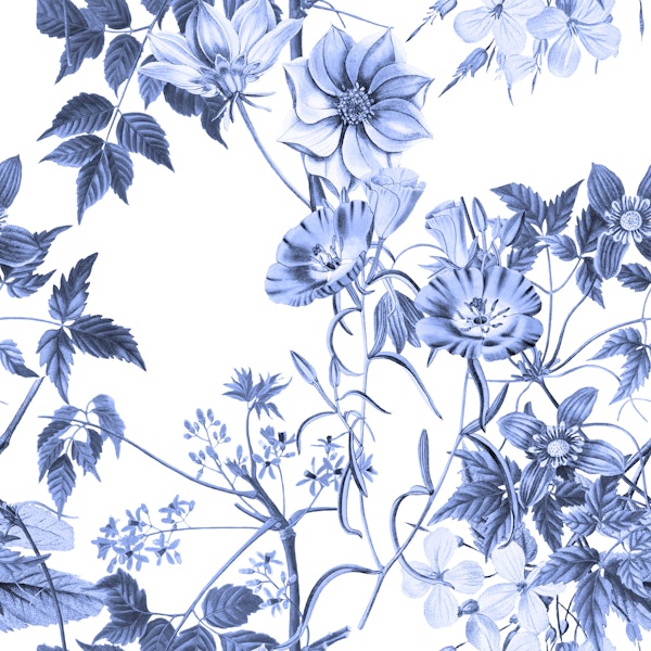 Blue Porcelain Floral Branches