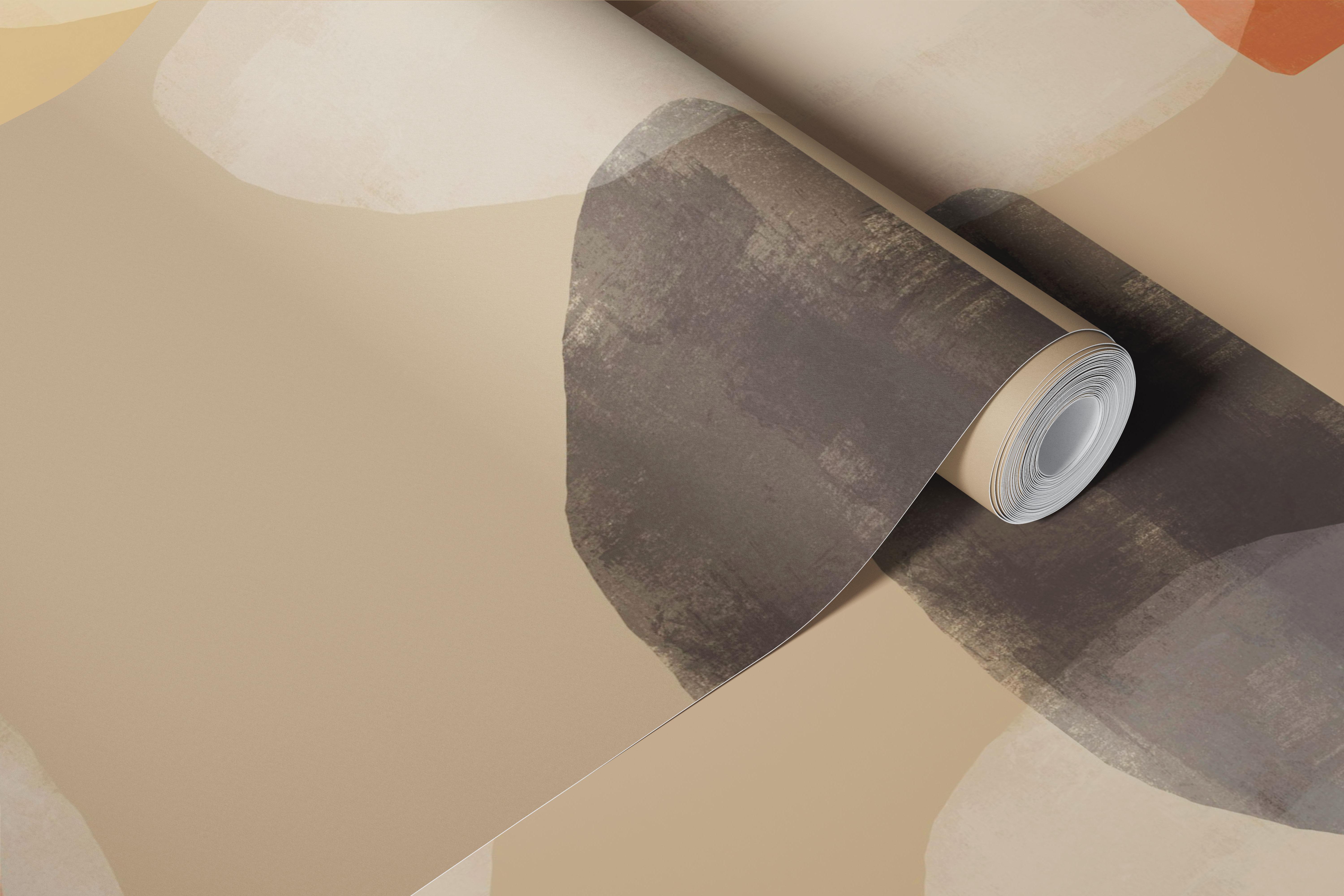 Nowoczesna abstrakcyjna tapeta terrazzo neutrals w pokoju