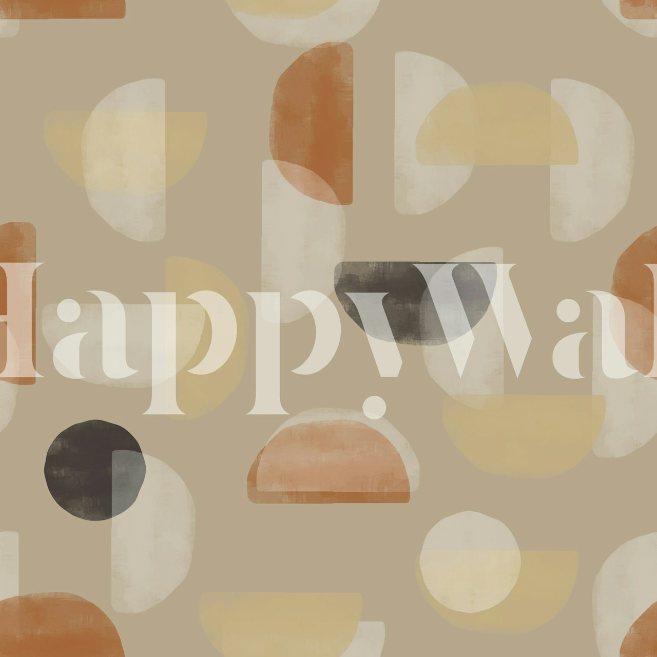 Moderne abstracte terrazzo neutrals behang in een kamer