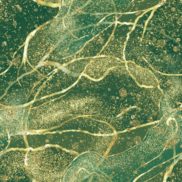 Luxury Emerald Gold Splash