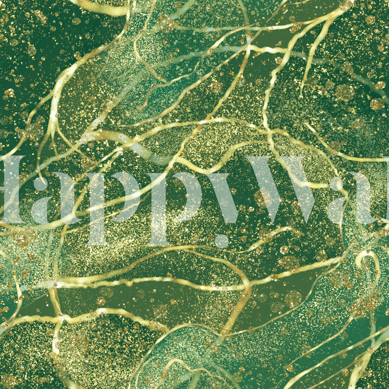 Luxury Emerald Gold Splash wallpaper in a room