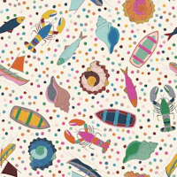 Playful Nautical Sea Life wallpaper