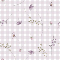 Lavender Gingham Wildflowers papiers peint
