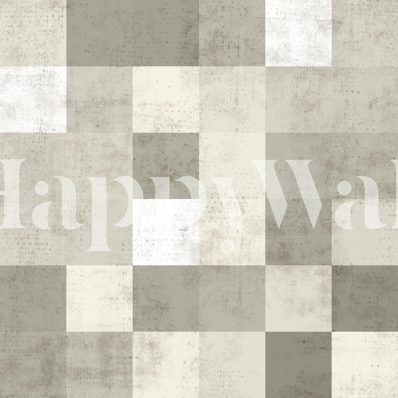 Neutral Grunge Checkerboard wallpaper in a room