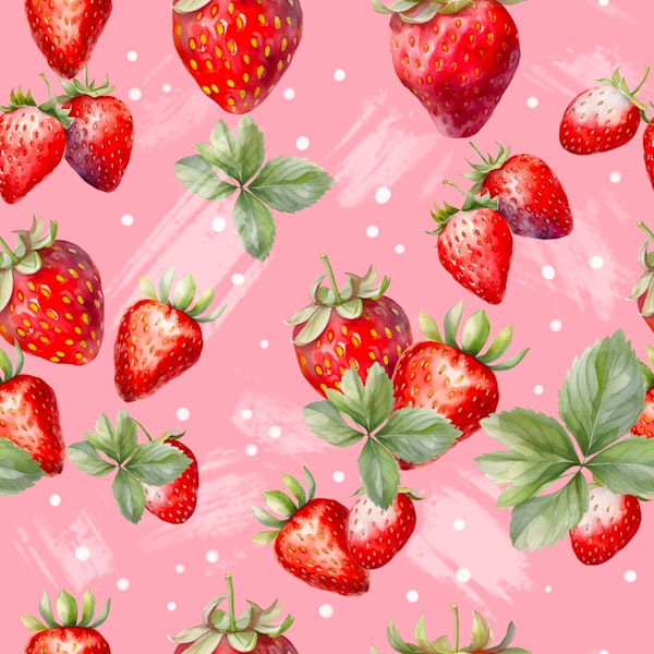 Pink Strawberry Polka Dots