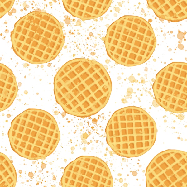 Watercolor Waffles on White