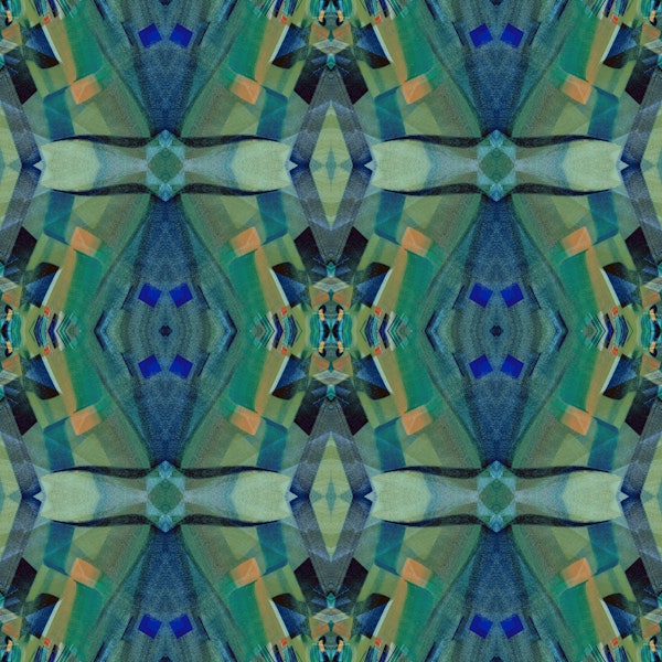 Teal Navy Art Deco Geometric