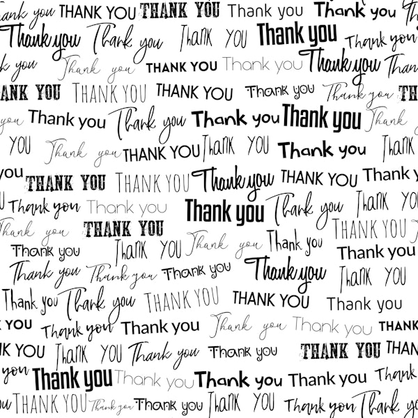 Black White Thank You