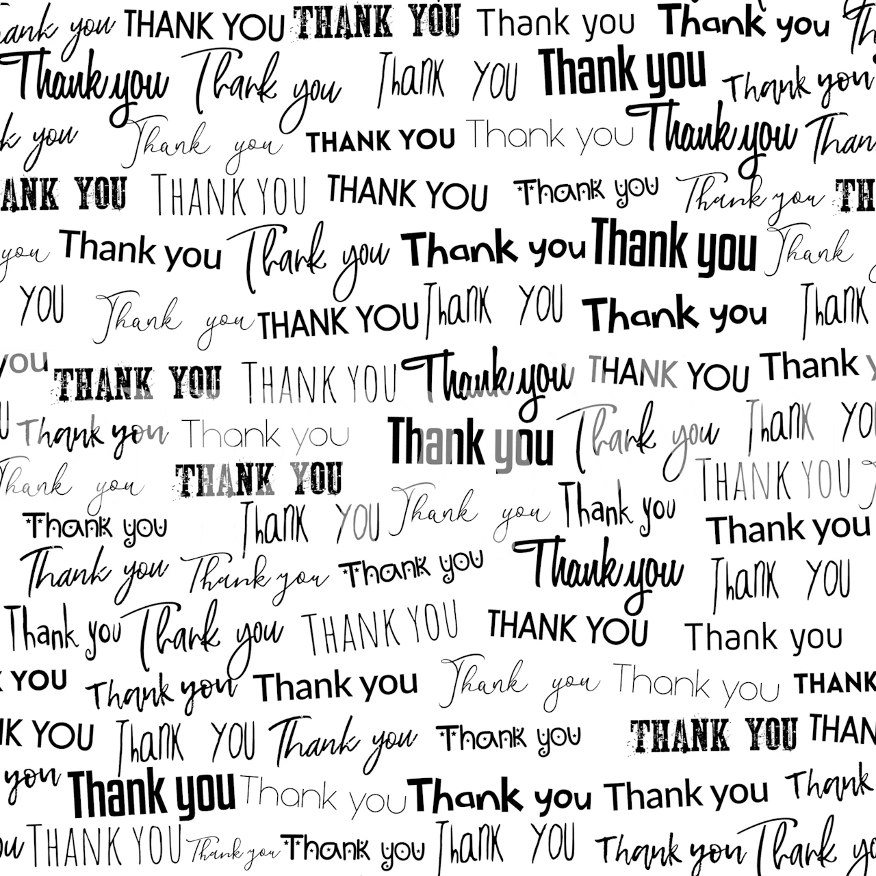 Black White Thank You wallpaper in a room