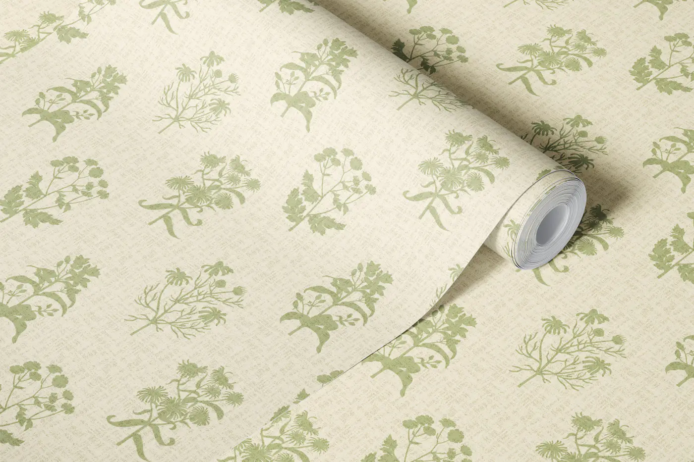 Sage Botanical Silhouettes wallpaper roll