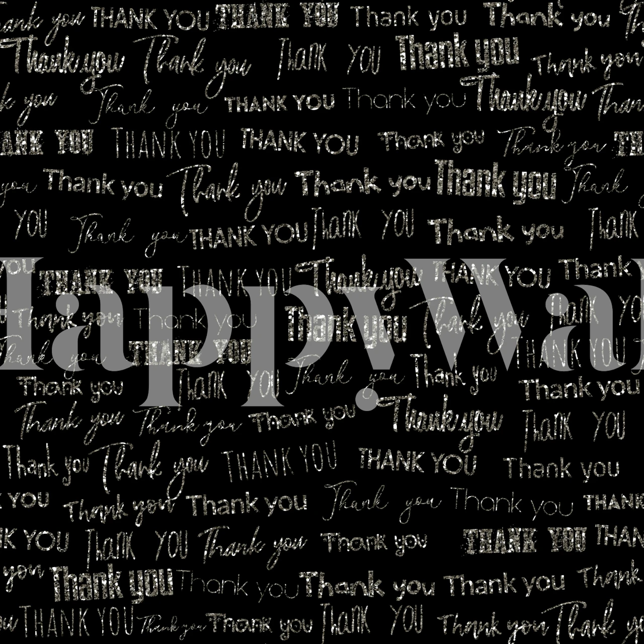 Thank you glitter wallpaper on a black background