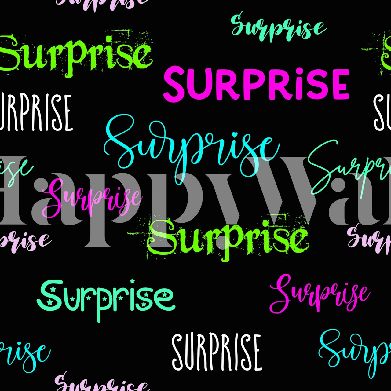 Neon Surprise Typography wallpaper in a room