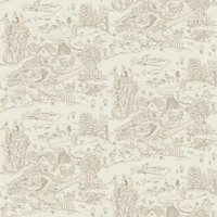 Vintage Bunny Village Toile wallpaper
