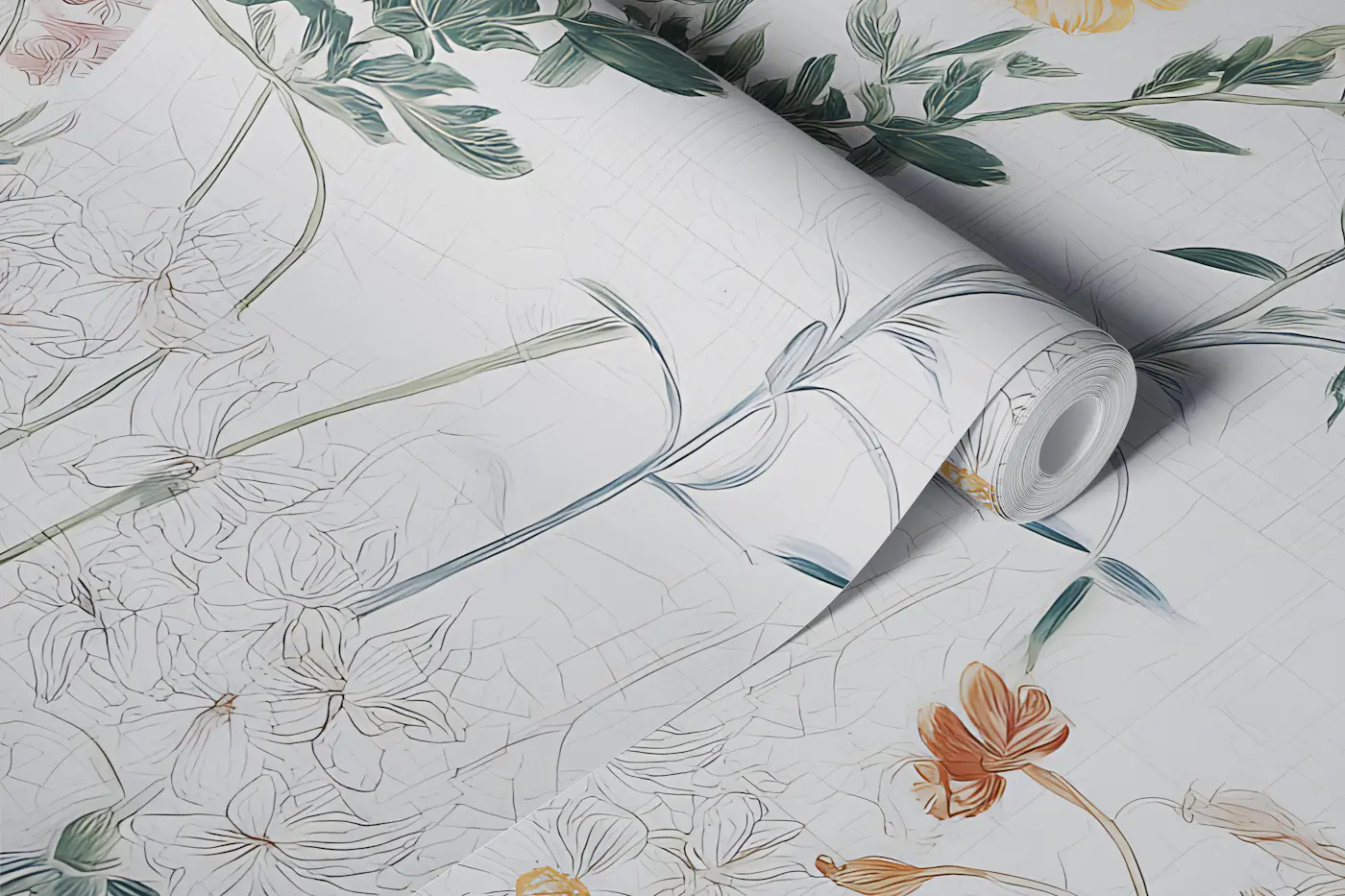 Soft Botanical Meadow wallpaper roll