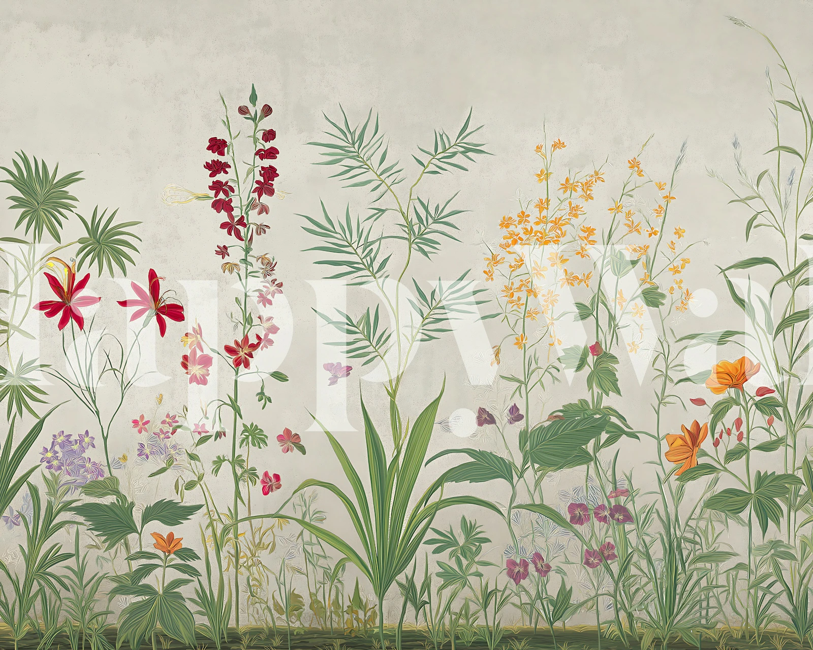 Wildflower Garden Sketch tapetti huoneessa