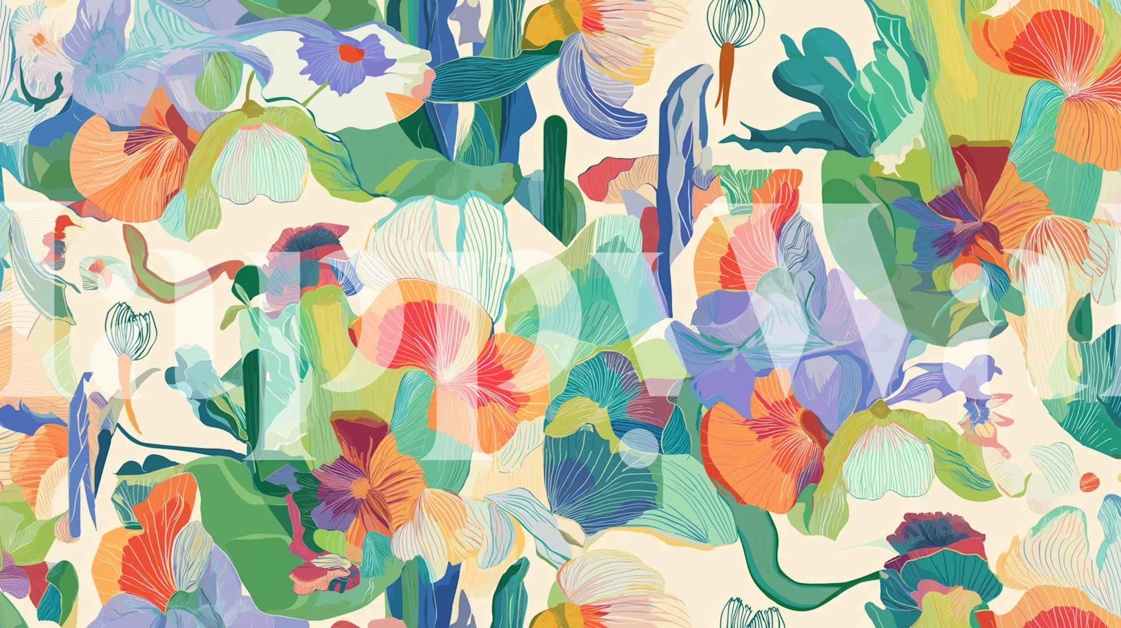 Vienna Spring floral wallpaper in a room