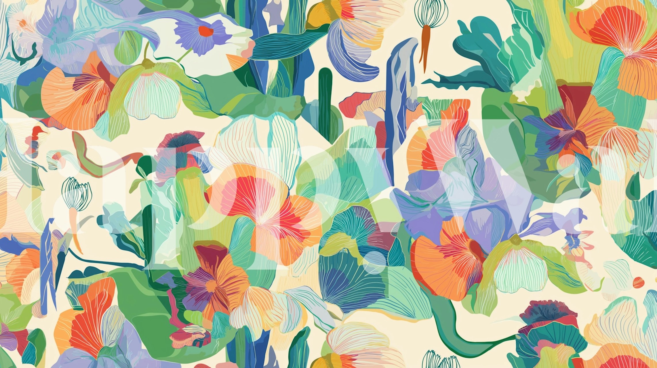 Vienna Spring floral wallpaper in a room