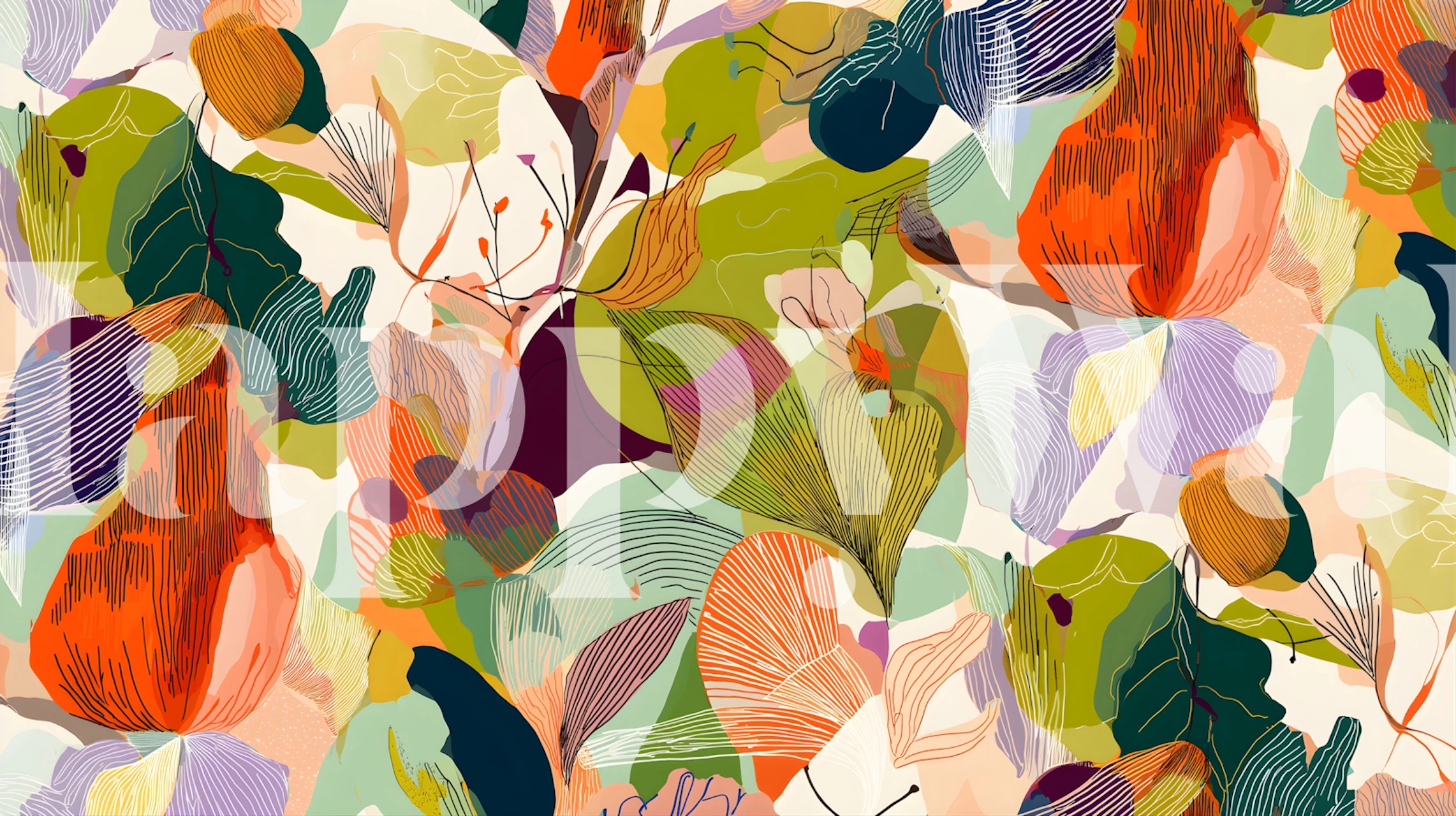 Vermont II floral wallpaper in a room