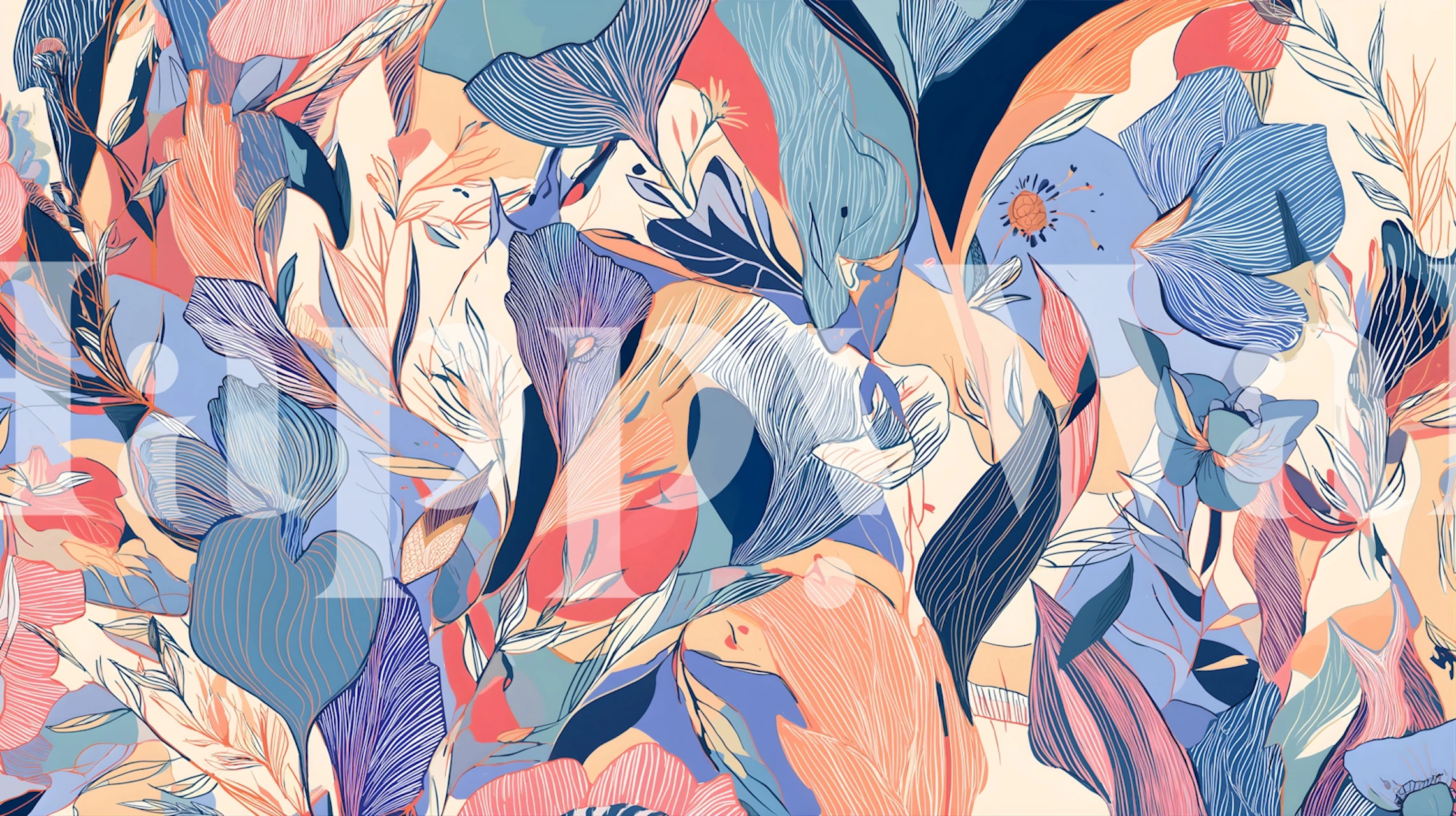 Carta da parati Painted Lady in una stanza