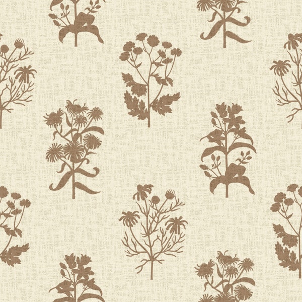 Sepia Botanical Silhouettes