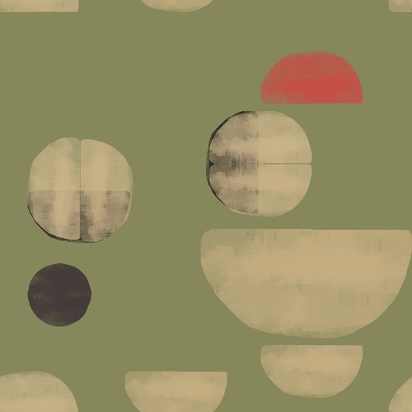 Mid Century Geometric Olive