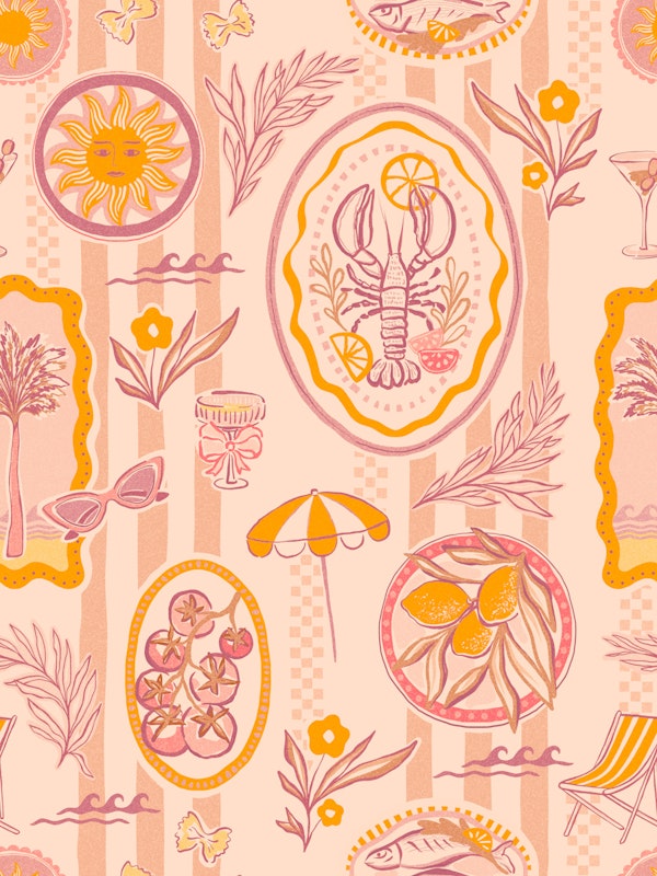 Dolce Vita Warm Coastal Pattern – Blush Tones