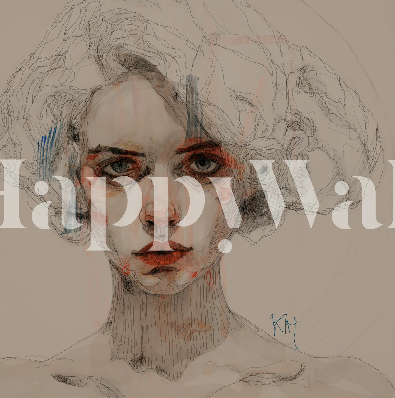 Cream wallpaper design showcased in a room